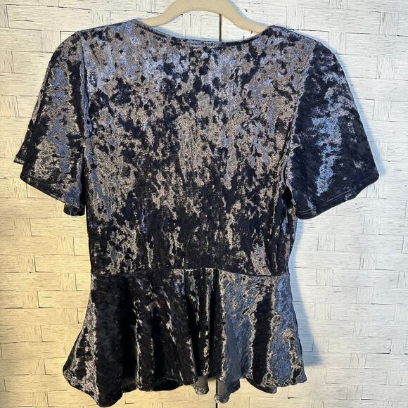 One clothing womens blouse velvet deep V-neck Y2K vamp dark romantic fairycore - Picture 2 of 8